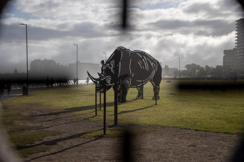 Kunstinstallation an der Sea Point Promenade in Kapstadt