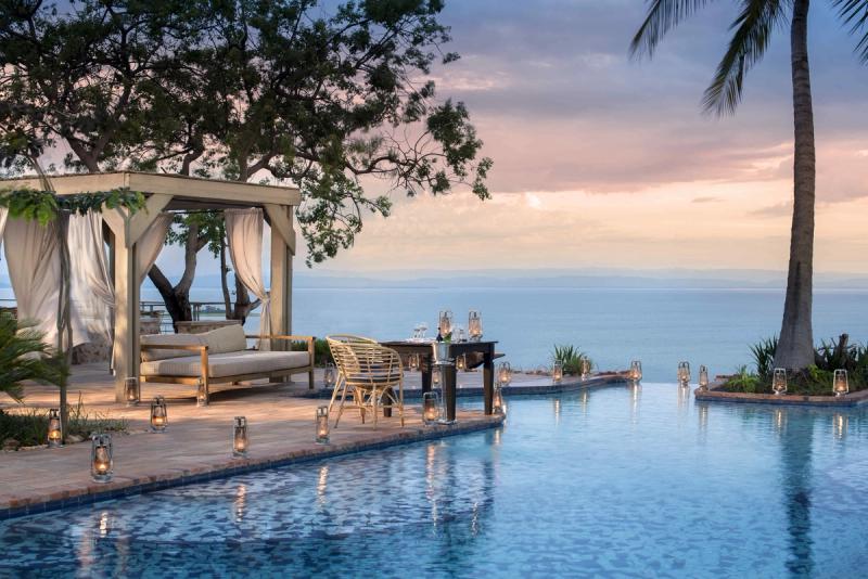 The view from Bumi Hills Safari Lodge Pool, one of the best places to stay on a Zimbabwe Safari