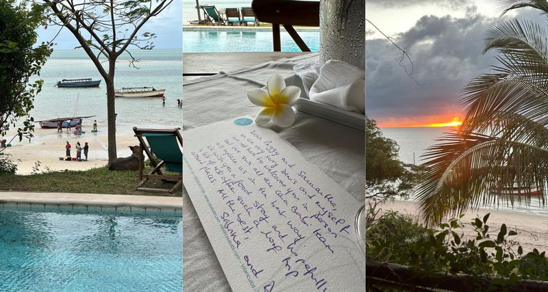 Photo collage of Sam's stay at Casa Babi