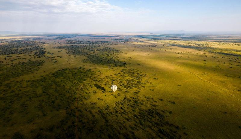 Beautiful African landscape view from above