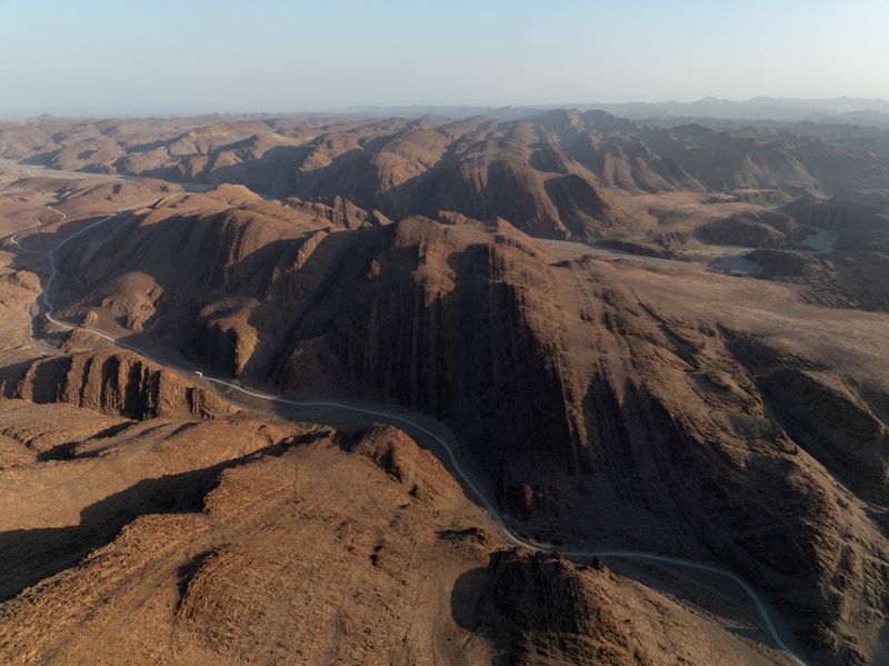 Bus ride amidst a canyon