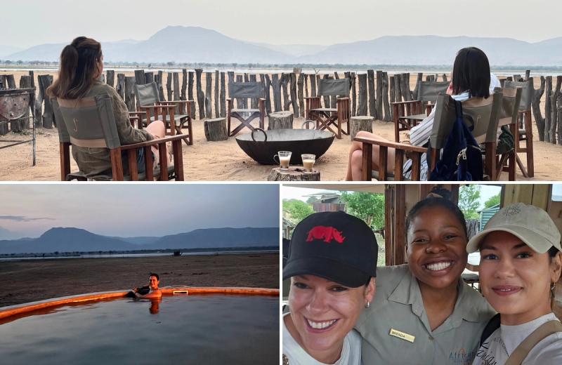 A collage of images from Nyamatusi camp on a Zimbabwe Safari