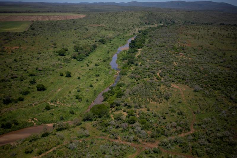 Aerial views of Manyoni Game Reserve in KwaZulu-Natal