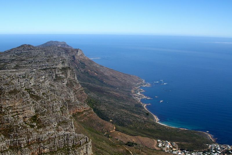 Beautiful View from Table Mountain of the ocean