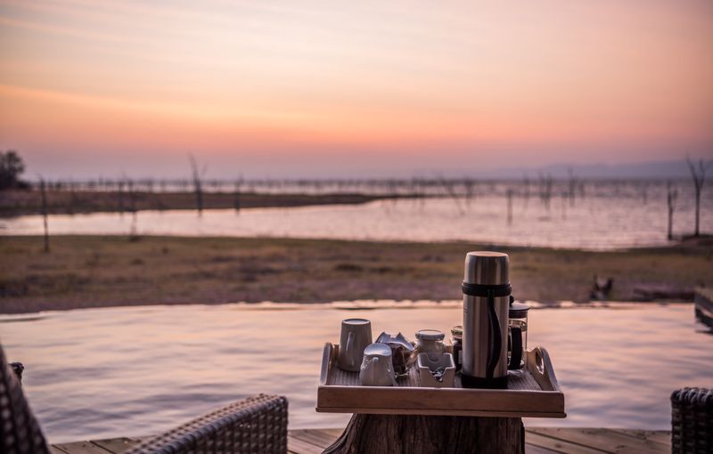 Changa Safari Camp coffee by the pool