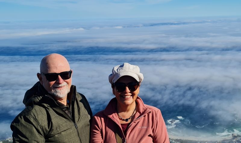 Brian and Maggie on top of Table Mountain in Cape Town