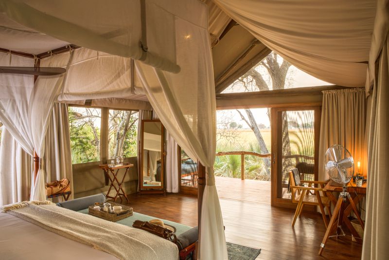 Zelt im Shinde Camp, einer der besten Unterkünfte im Okavango Delta