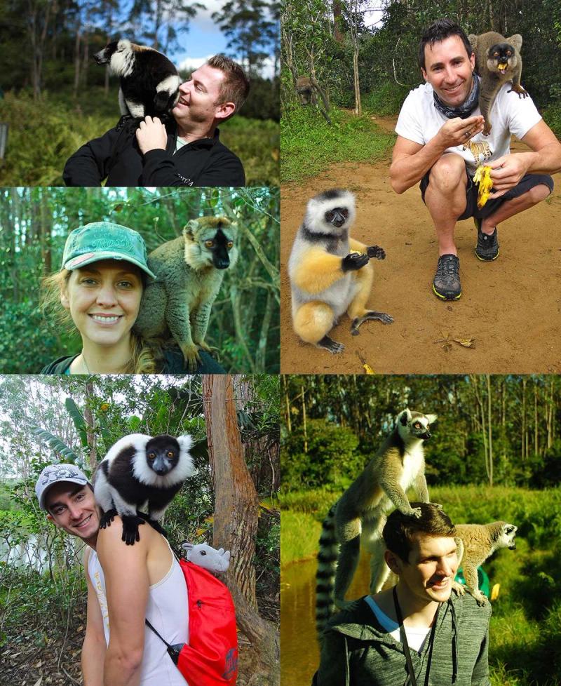 It's a lemur's life: Billy, David and Bianca in Madagascar