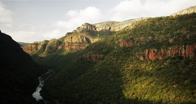 View of River Creek Mountains Panorama Route South Africa 