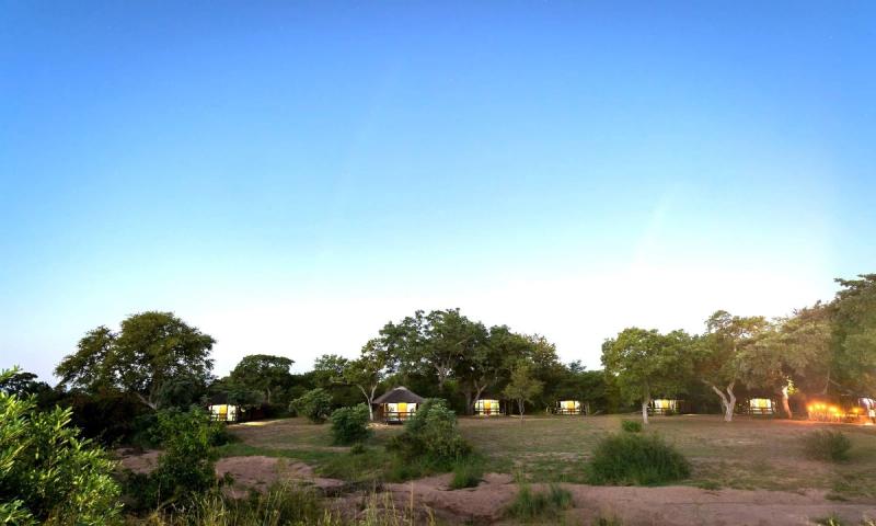 Tentes dans la brousse à Shindzela, campement de la réserve de Timbavati.