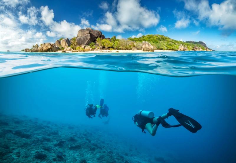 Snorkelling in Seychelles, one of the best Honeymoon destinations in East Africa