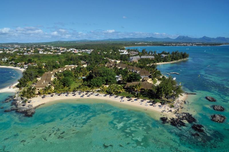Aerial view of Canonnier Beachcomber Golf Resort & Spa in Mauritius