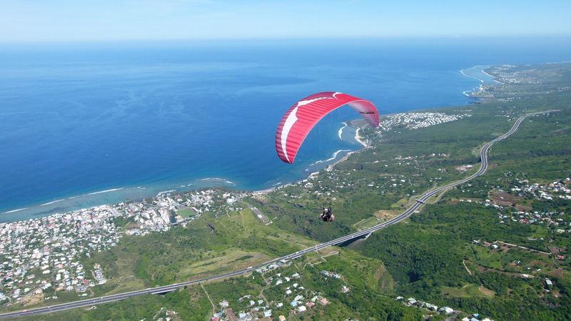 Paragliding over Reunion Island