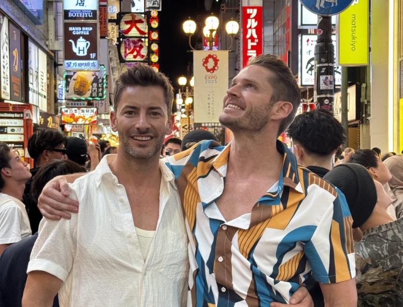 Luke and Dawid in the streets of Osaka