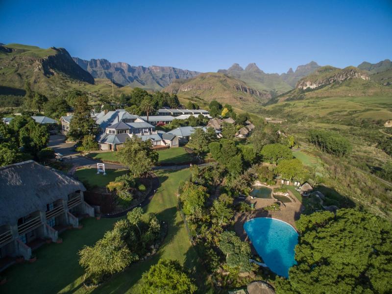 The Cathedral Peak Hotel in the Drakensberg Mountains