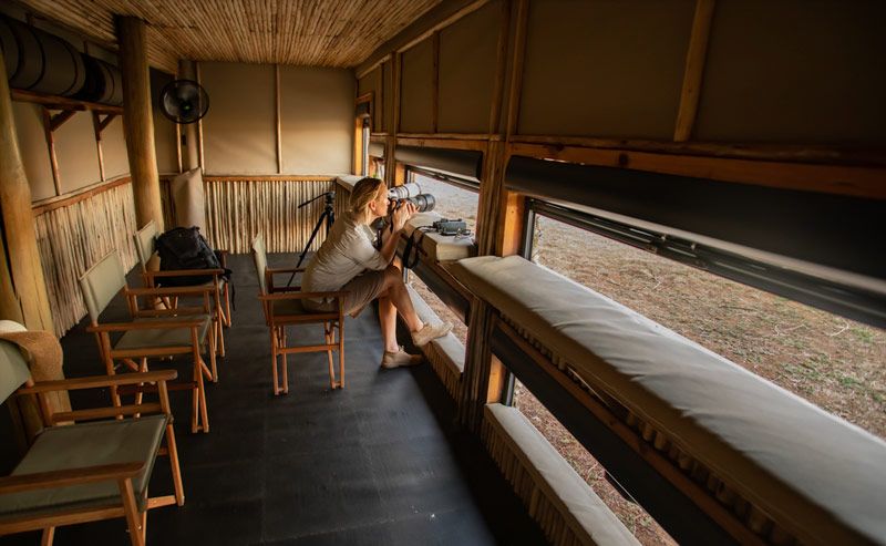 A photography hide at Chiawas Safaris Puku Ridge