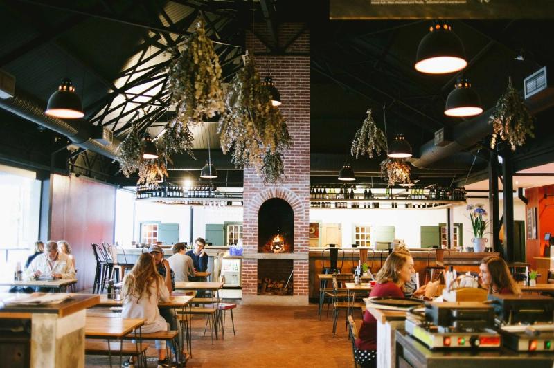Dining inside De Warenmarkt 