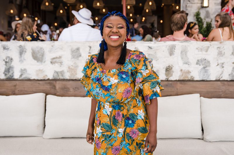 Happy colleague at a Rhino Africa celebration 