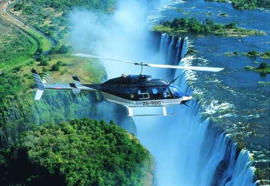 Helicopter over Victoria Falls