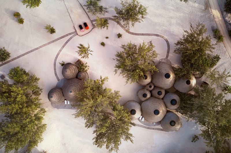 Aerial view of some of the main areas of Kisawa