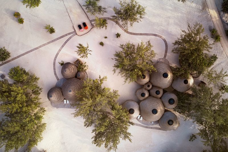 Aerial view of some of the main areas of Kisawa