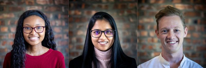 Our Business Intelligence Analyst, Bongiwe, our Financial Accountant, Raveshni, and our HR Coordinator, Dean