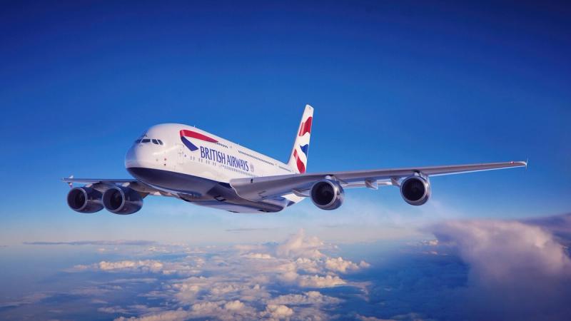 A British Airways A380 soars through clear skies, opening seamless international flight routes to Africa.