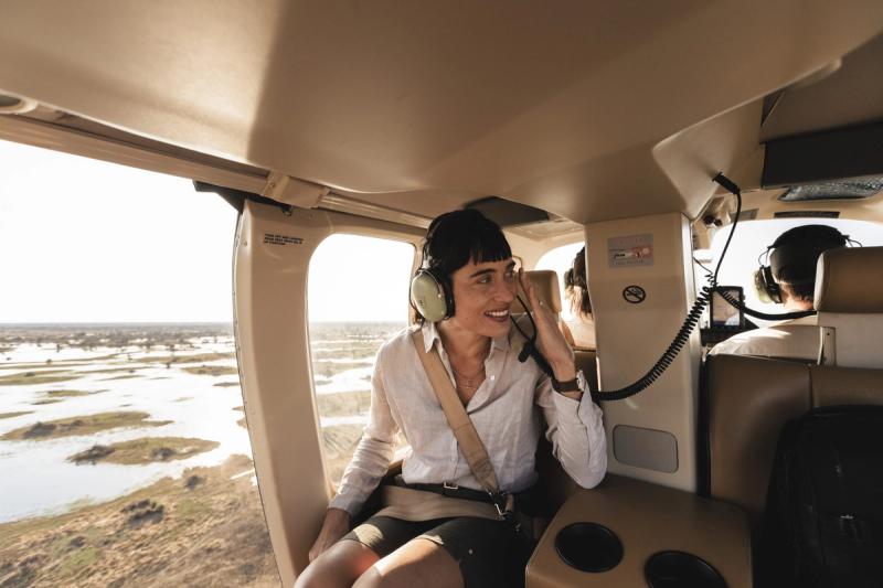 Helicopter wildlife photography safari with Wilderness Little Mombo