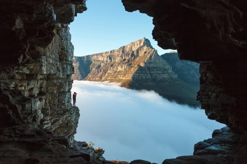 View of Table Mountain from Wally's Cave