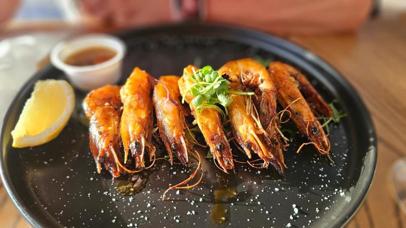 A platter of prawns at Den Anker
