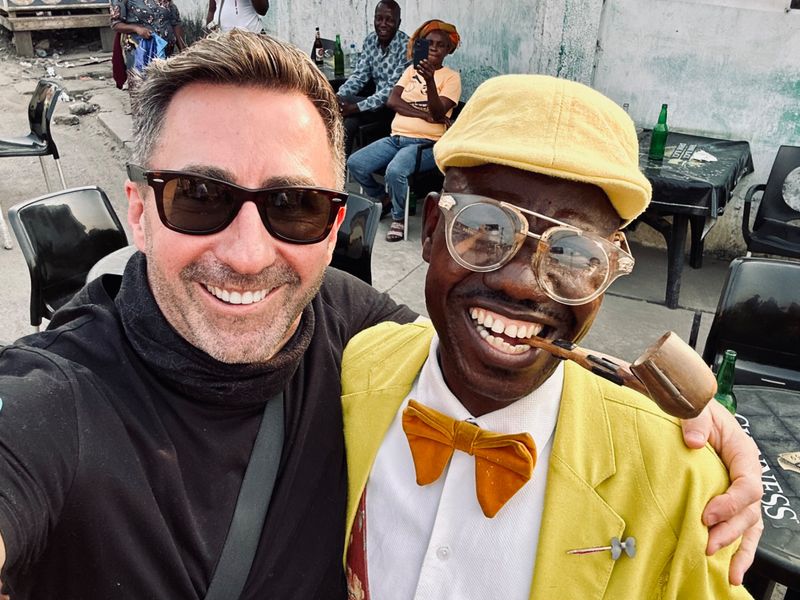 David Ryan (left) and one of the Sapeur locals