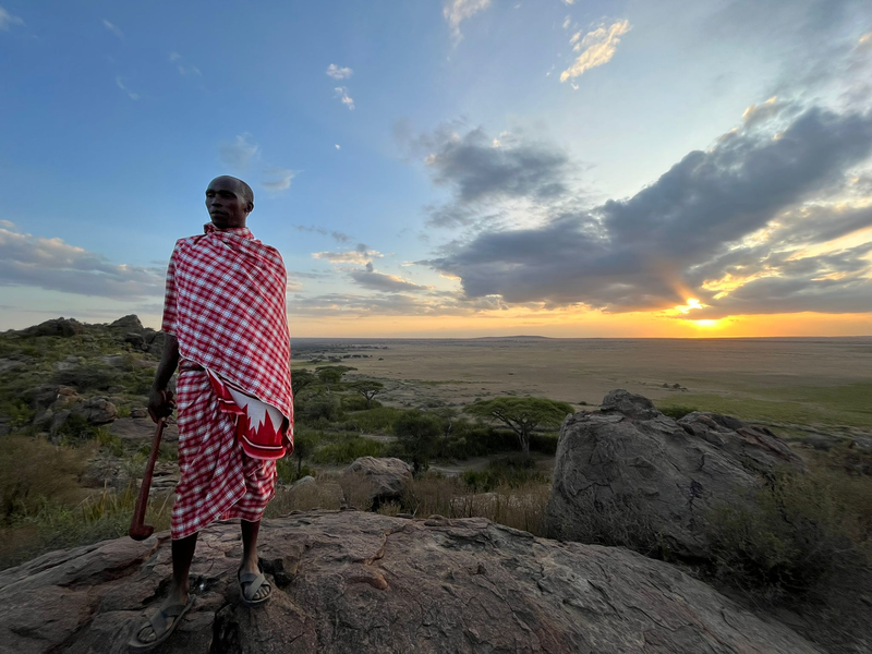 Sunset walk with the Maasai in the Serengeti