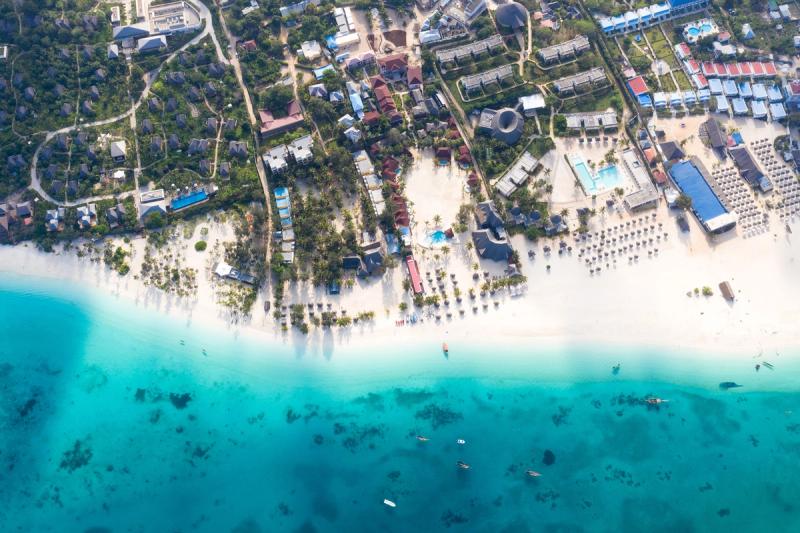 Zanzibar beach from above