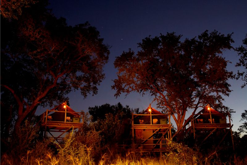 Exterior of Rhino Walking Safaris in the evening