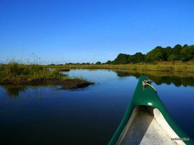 "Canoeing on the Zambezi River."