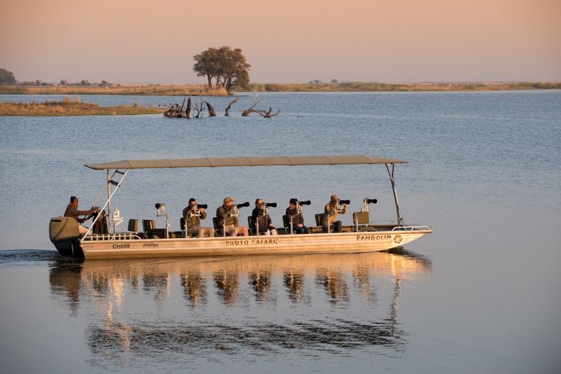 Boat photographic safari on Chobe River