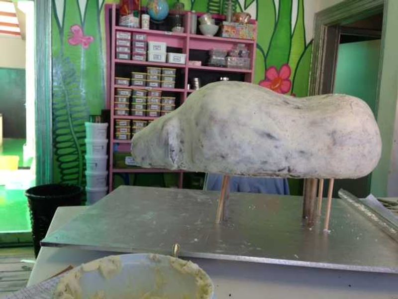 Our 3D rhino cake in progress - taken by Charly's Bakery