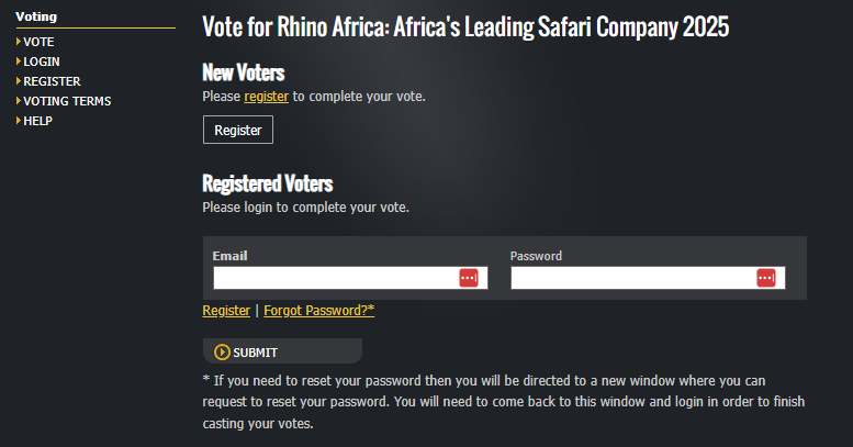 Vote for Rhino Africa as Africa's Leading Luxury Safari Company 2025 in the World Travel Awards