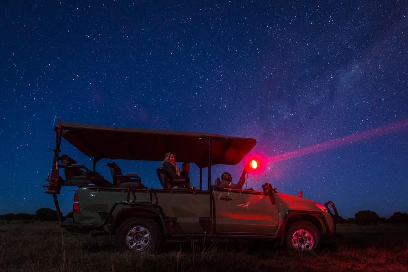 On a night game drive at Little Makalolo Camp in Hwange National Park