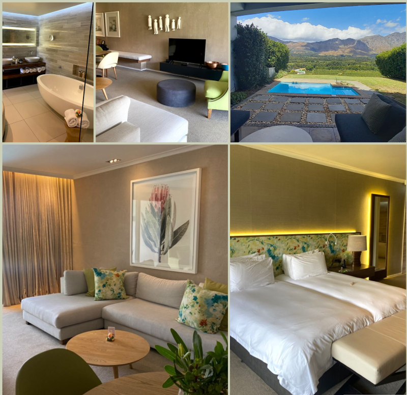 The Cap Classique Suite features beautifully decorated, modern spaces
