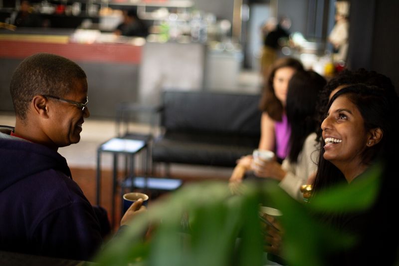 Members of the Rhino Africa Crash socialising in the HQ Café