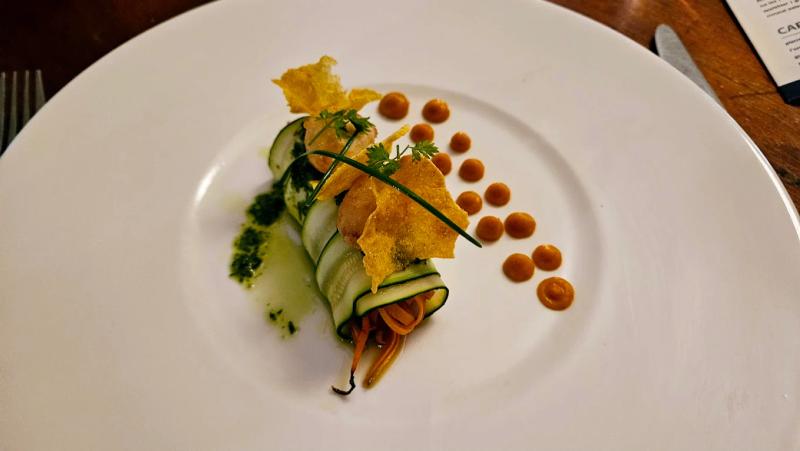 Expertly prepared and plated French food