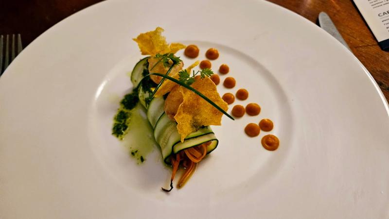 Expertly prepared and plated French food