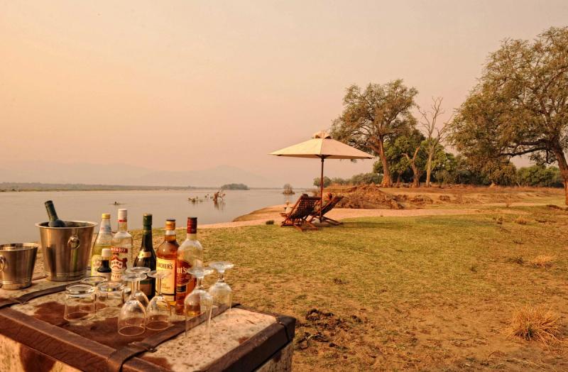 Zambezi Life Styles - drinks by the river bank