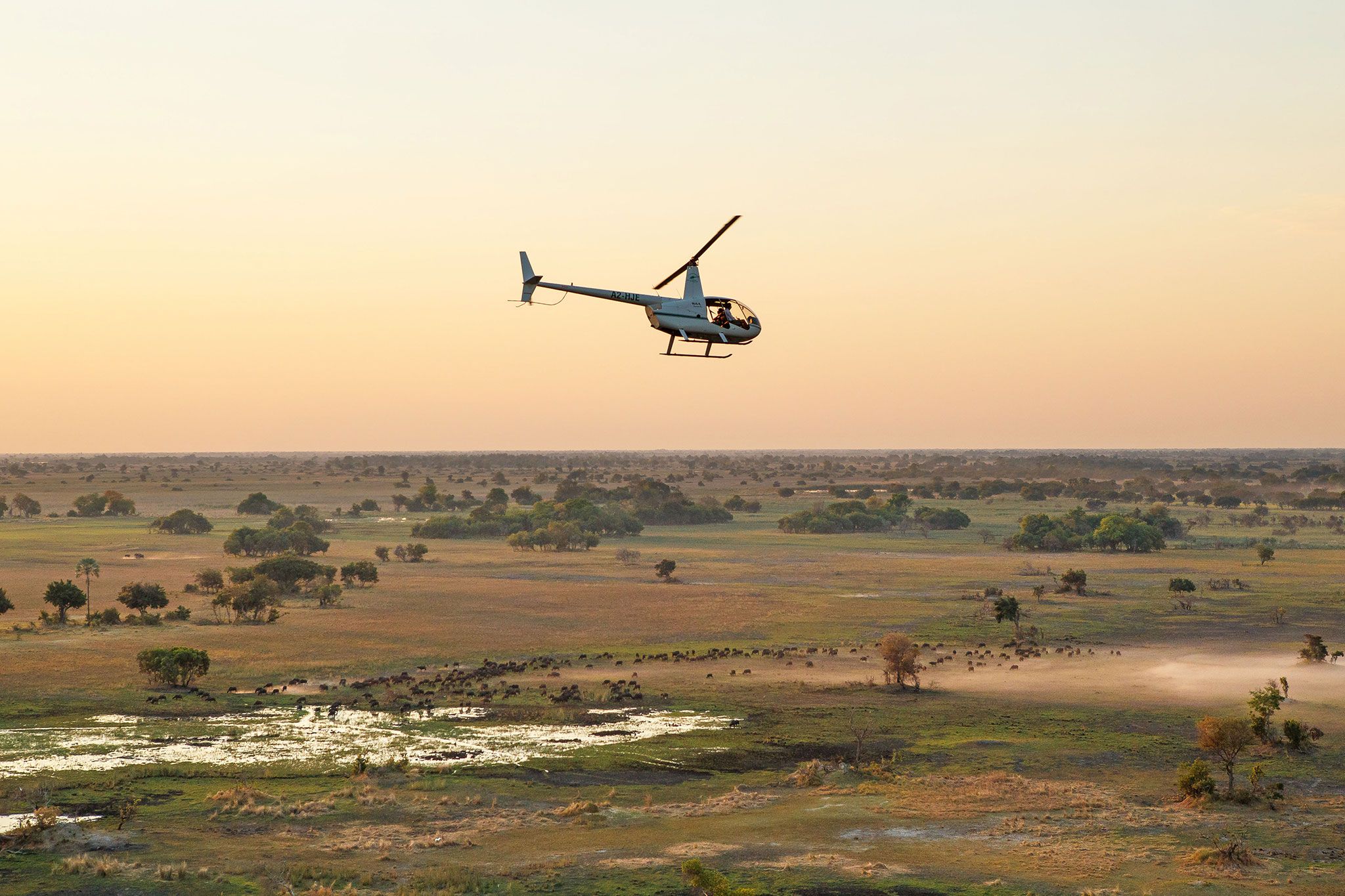 Traumhafte Helikopterflüge in Afrika