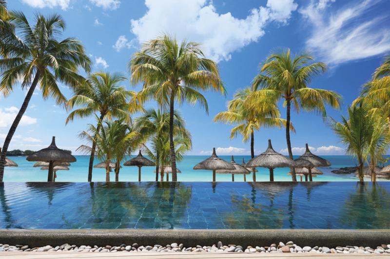 Pool views at Royal Palm Beachcomber Luxury in Mauritius