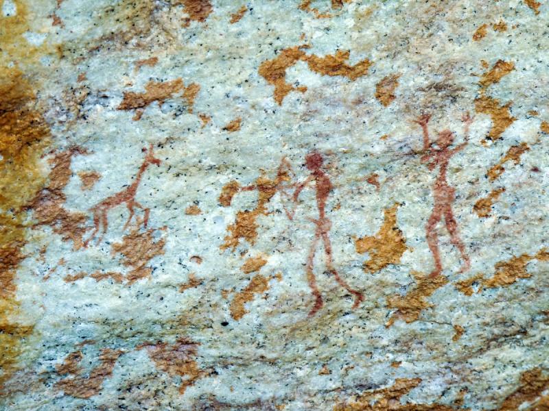Rock art painting in the Drakensberg Mountains