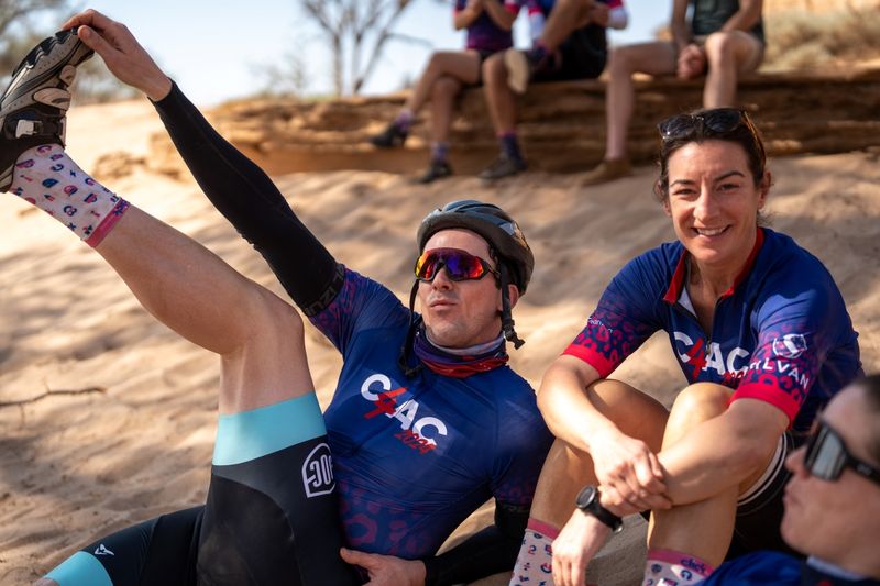 Riders waiting for rescue