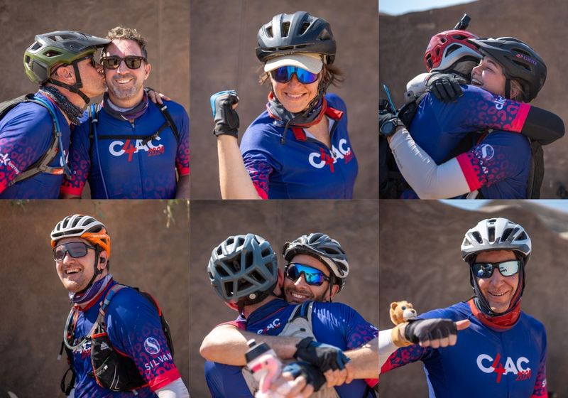Collage of riders looking like champions