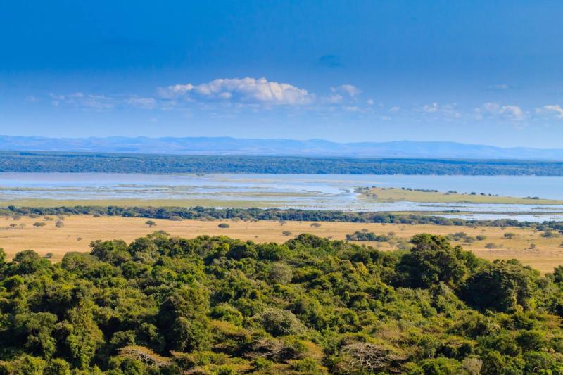 Blick auf die abwechslungsreiche Landschaft im iSiMangaliso Wetland Park
